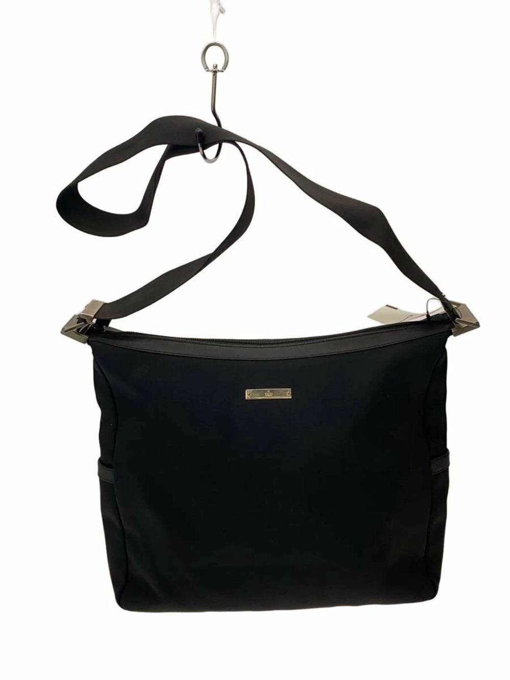Gucci crossbody bag logo plaque on the front Black